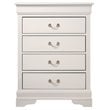 Glory Furniture Louis Phillipe 4-Drawer Bedroom Chest in White