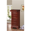 Glory Furniture Louis Phillipe 7-Drawers Bedroom Lingerie Chest in Cherry