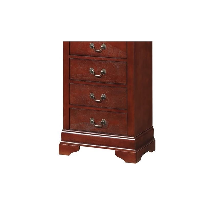 Glory Furniture Louis Phillipe 7-Drawers Bedroom Lingerie Chest in Cherry