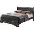 Glory Furniture Louis Phillipe Queen Storage Bed in Black