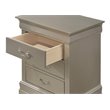 Glory Furniture Louis Phillipe 3 Drawer Nightstand in Silver Champagne