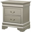 Glory Furniture Louis Phillipe 2 Drawer Nightstand in Silver Champagne