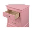 Glory Furniture Louis Phillipe 3 Drawer Nightstand in Pink