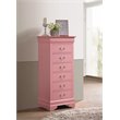 Glory Furniture Louis Phillipe 7-Drawers Bedroom Lingerie Chest in Pink