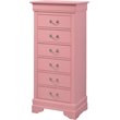 Glory Furniture Louis Phillipe 7-Drawers Bedroom Lingerie Chest in Pink