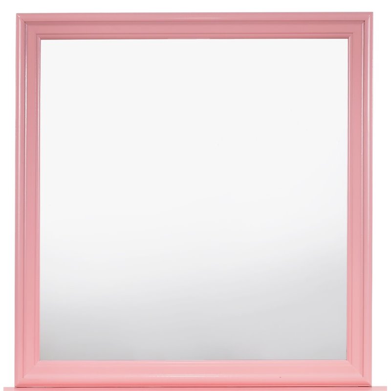 Glory Furniture Louis Phillipe Mirror in Pink