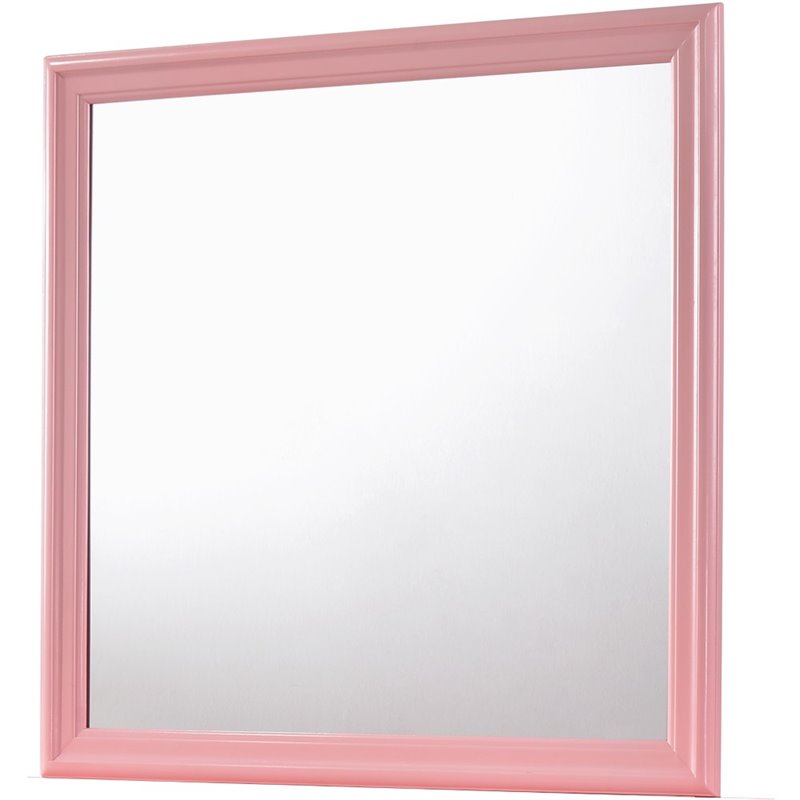Glory Furniture Louis Phillipe Mirror in Pink