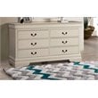 Glory Furniture Louis Phillipe 6 Drawer Dresser in Beige