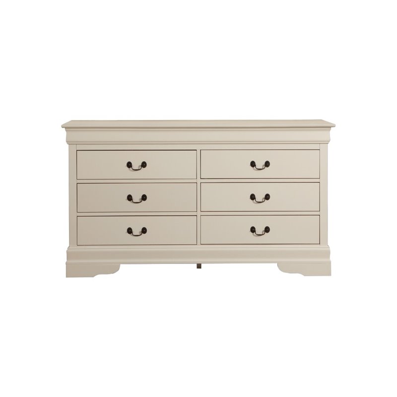 Glory Furniture Louis Phillipe White 5 Drawers Chest