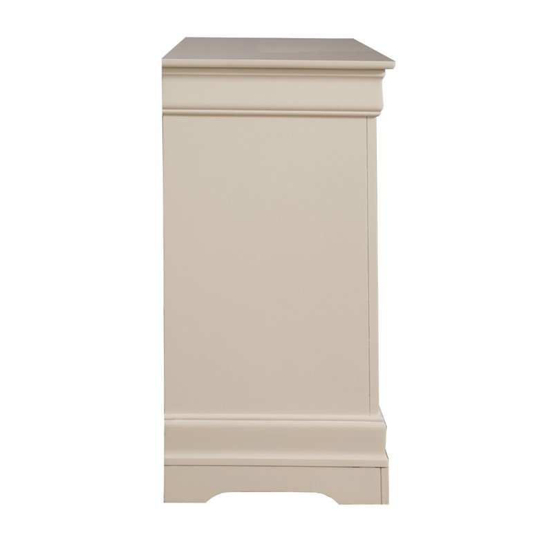 Glory Furniture Louis Phillipe 6 Drawer Dresser in Beige