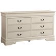 Glory Furniture Louis Phillipe 6 Drawer Dresser in Beige