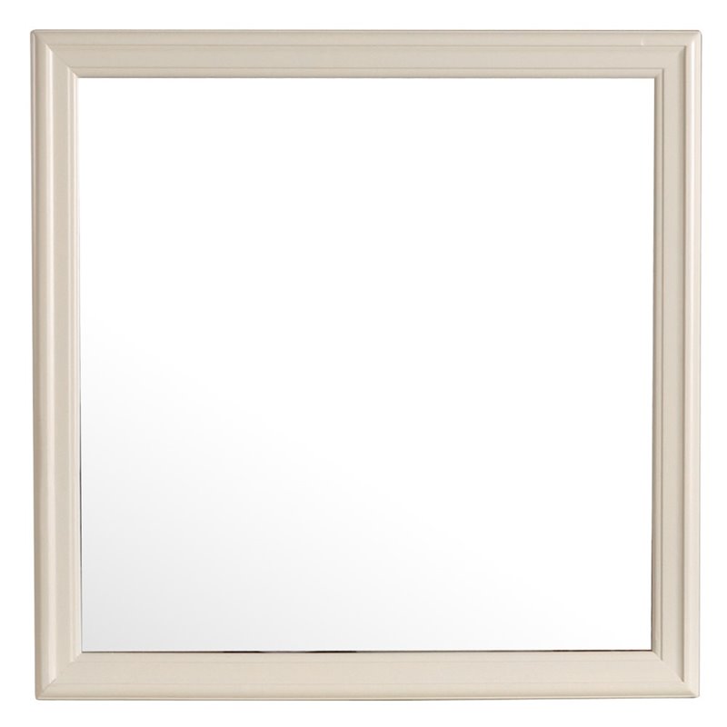 Glory Furniture Louis Phillipe Wood Veneer Bedroom Mirror in Beige