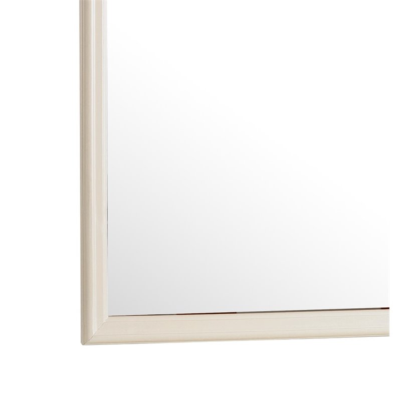 Glory Furniture Louis Phillipe Wood Veneer Bedroom Mirror in Beige