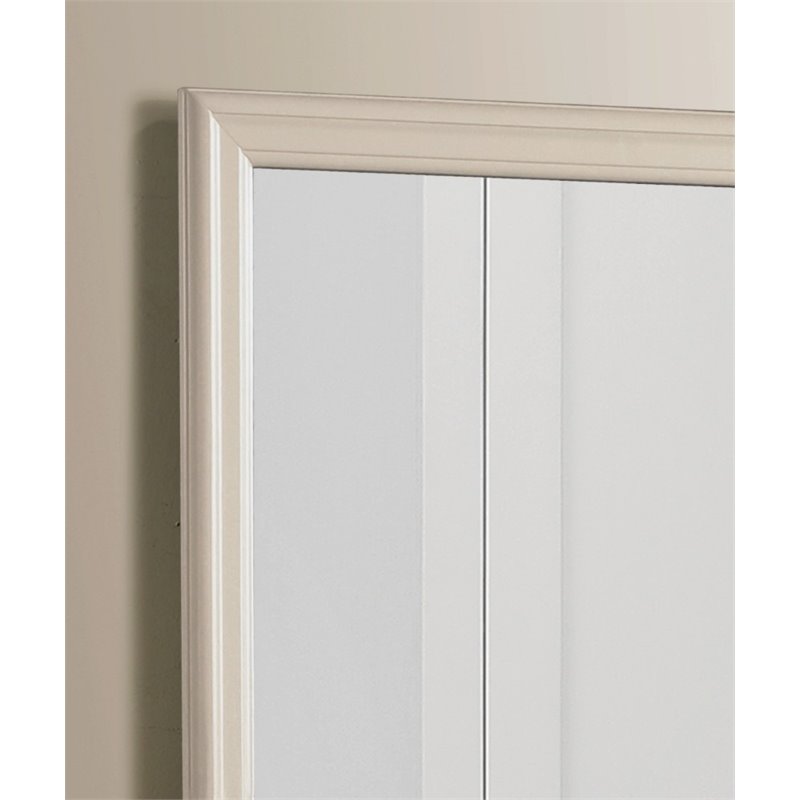 Glory Furniture Louis Phillipe Wood Veneer Bedroom Mirror in Beige
