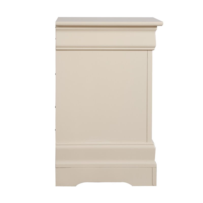 Glory Furniture Louis Phillipe 2 Drawer Nightstand in Beige