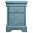 Glory Furniture Louis Phillipe 3 Drawer Nightstand in Teal