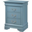 Glory Furniture Louis Phillipe 3 Drawer Nightstand in Teal