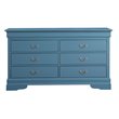 Glory Furniture Louis Phillipe 6 Drawer Dresser in Teal