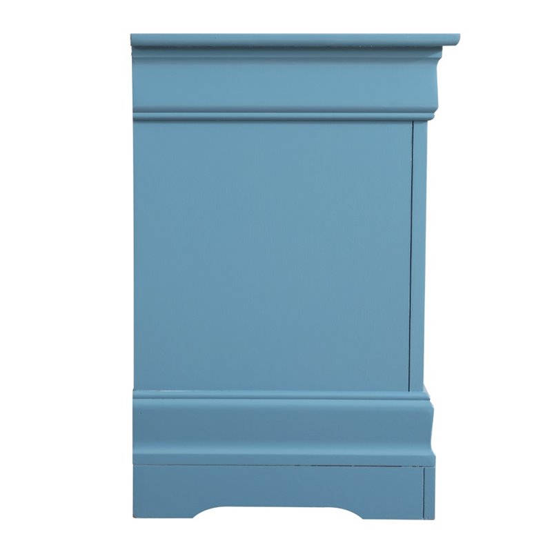 Glory Furniture Louis Phillipe 2 Drawer Nightstand in Teal