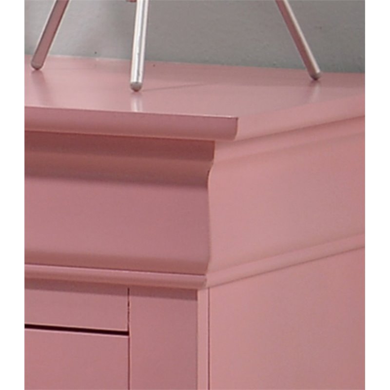 Glory Furniture LouisPhillipe Nightstand, Pink