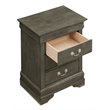 Glory Furniture Louis Phillipe 3 Drawer Nightstand in Gray