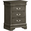 Glory Furniture Louis Phillipe 3 Drawer Nightstand in Gray