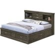 Glory Furniture Louis Phillipe King Storage Bed in Gray