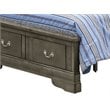 Glory Furniture Louis Phillipe Twin Storage Bed in Gray