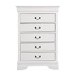 Glory Furniture Louis Phillipe 5-Drawers Bedroom Chest in White