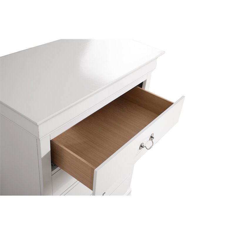 Glory Furniture Louis Phillipe 5-Drawers Bedroom Chest in White