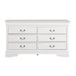 Glory Furniture Louis Phillipe 6 Drawer Dresser in White