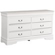 Glory Furniture Louis Phillipe 6 Drawer Dresser in White