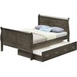 Glory Furniture Louis Phillipe Full Trundle Bed in Gray