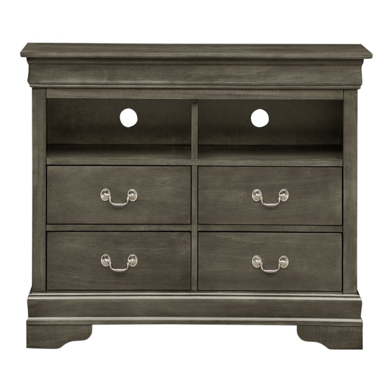 Glory Furniture Louis Phillipe TV Stand in Gray