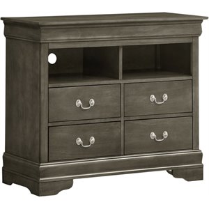 Glory Furniture Louis Phillipe TV Stand in Gray