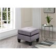 Glory Furniture Nailer Velvet Upholstered Ottoman in Gray