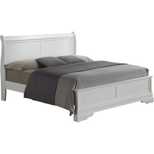 Glory Furniture Louis Phillipe King Panel Bed in White