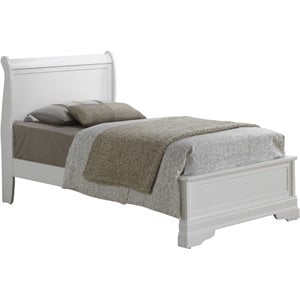 Glory Furniture Louis Phillipe Twin Panel Bed in White