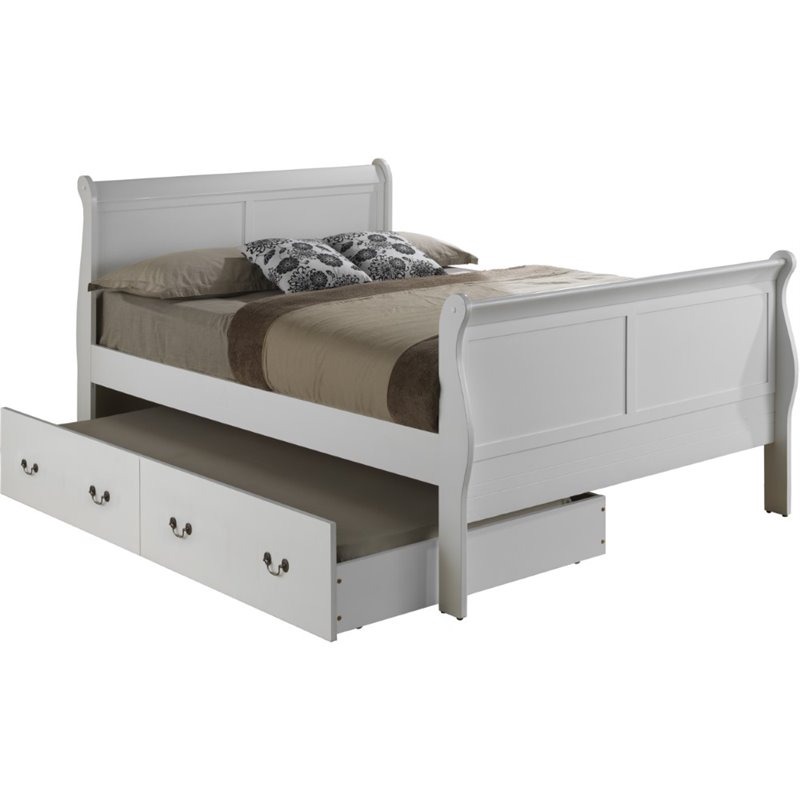 Glory Furniture Louis Phillipe Full Trundle Bed in Gray