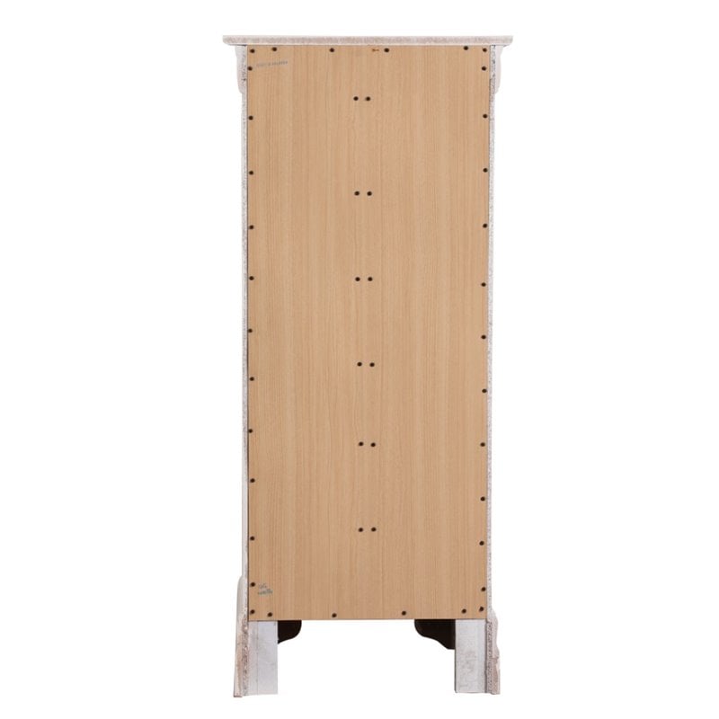 Glory Furniture Louis Phillipe 7-Drawers Bedroom Lingerie Chest in White