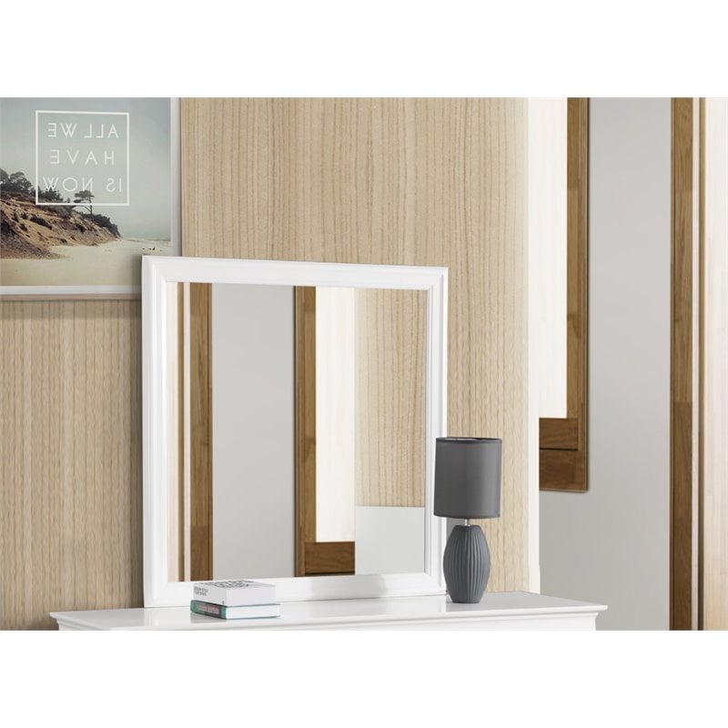 Glory Furniture Louis Phillipe Mirror in White