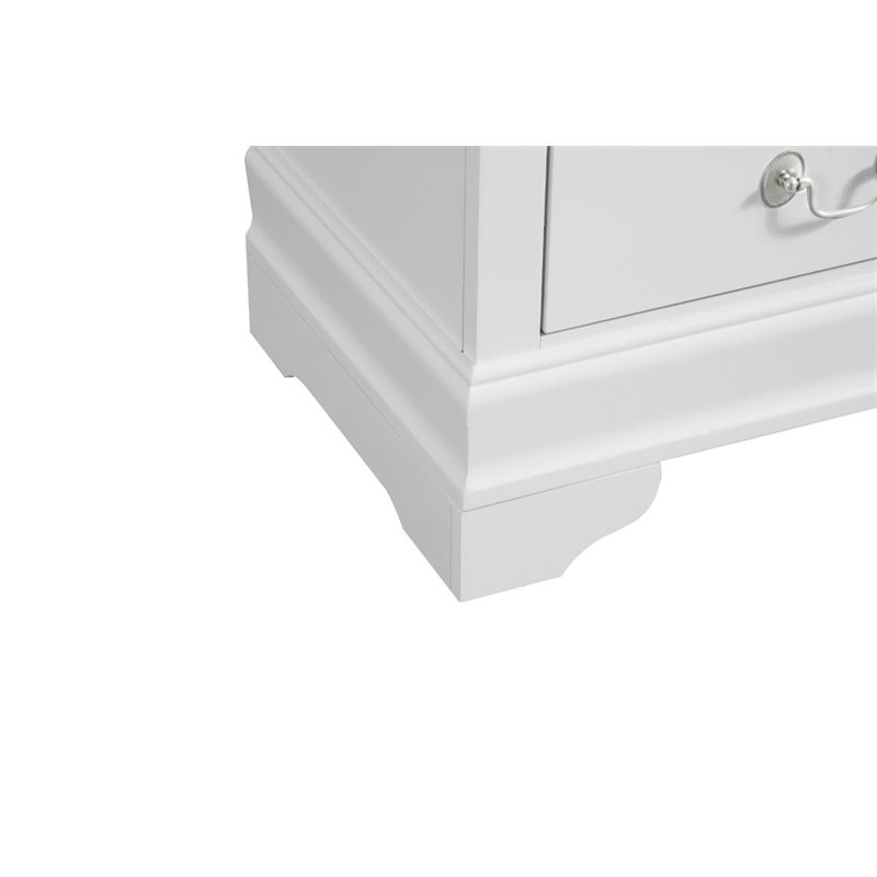 Glory Furniture Louis Phillipe 2 Drawer Nightstand in White