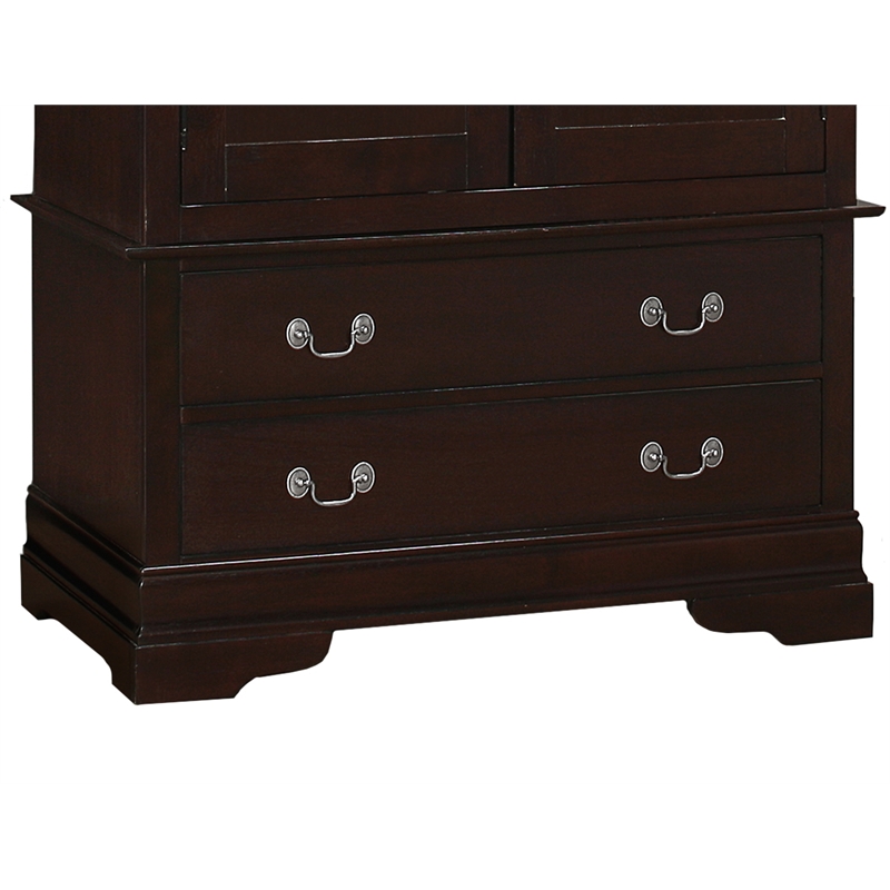Glory Furniture Louis Phillipe 2 Drawer Armoire in Cappuccino