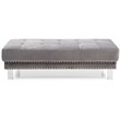 Glory Furniture Derek Velvet Upholstered Ottoman in Gray