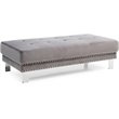 Glory Furniture Derek Velvet Upholstered Ottoman in Gray