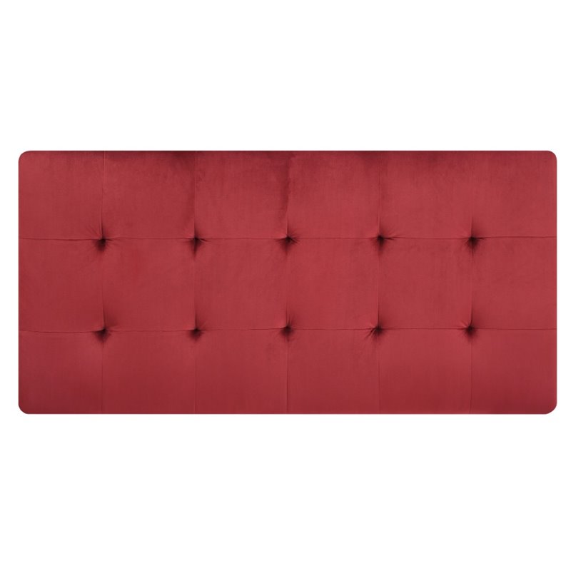Glory Furniture Derek Velvet Upholstered Ottoman in Cherry