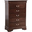 Glory Furniture Louis Phillipe 5-Drawers Bedroom Chest in Cappuccino