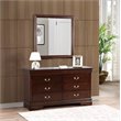 Glory Furniture Louis Phillipe 6 Drawer Dresser in Cappuccino