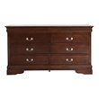 Glory Furniture Louis Phillipe 6 Drawer Dresser in Cappuccino