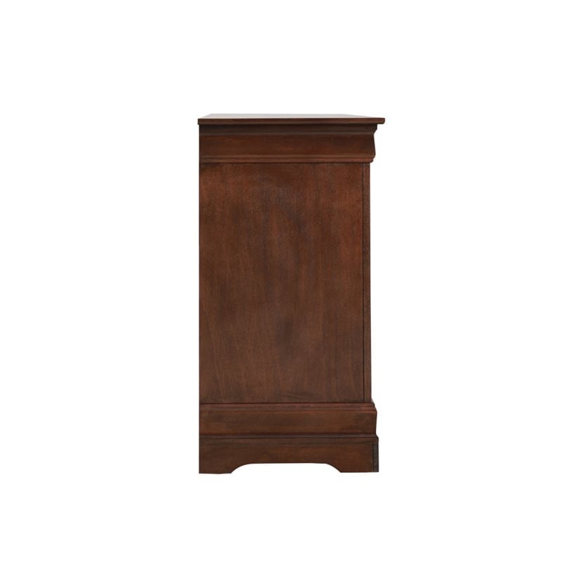 Glory Furniture Louis Phillipe 6 Drawer Dresser in Cappuccino